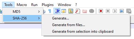 Come generare un hash in Notepad++