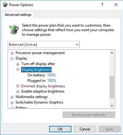 Windows 10：ラップトップが接続されているときの画面の明るさの変化を修正