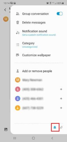Cách ẩn tin nhắn văn bản nhóm trong Android 11