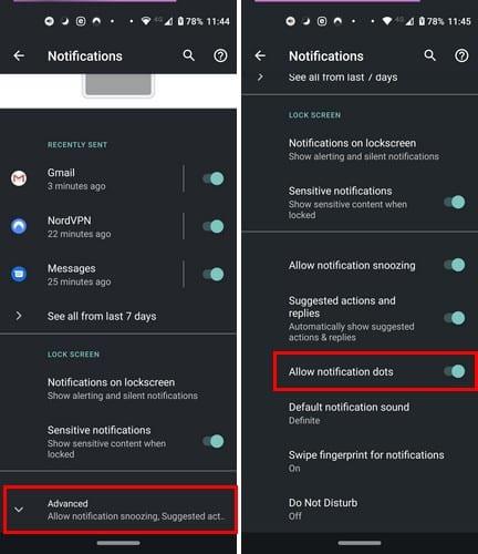 Android10で通知ドットをオフにする方法