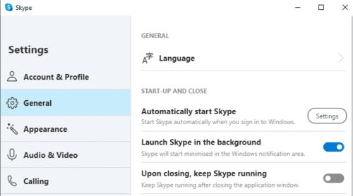 วิธีตั้งค่าให้ Skype ปิดโดยคลิก X