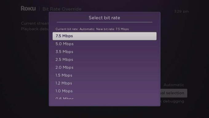 Roku: Establecer manualmente la velocidad de conexión