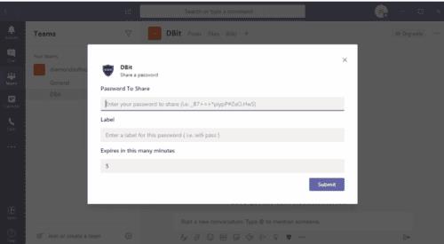 Integrazione della gestione delle password Dbit in Microsoft Teams