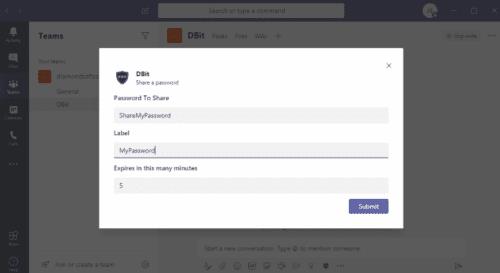 Integrazione della gestione delle password Dbit in Microsoft Teams