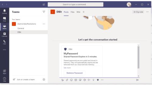 Integrazione della gestione delle password Dbit in Microsoft Teams