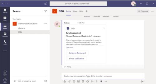 Integrazione della gestione delle password Dbit in Microsoft Teams