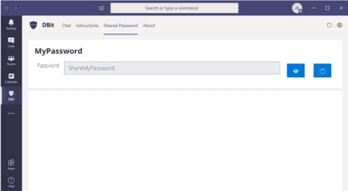 Integrazione della gestione delle password Dbit in Microsoft Teams