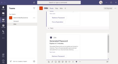 Integrazione della gestione delle password Dbit in Microsoft Teams