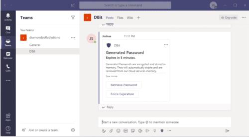 Integrazione della gestione delle password Dbit in Microsoft Teams