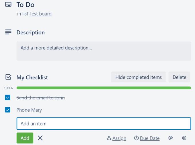 Trello: checklists toevoegen