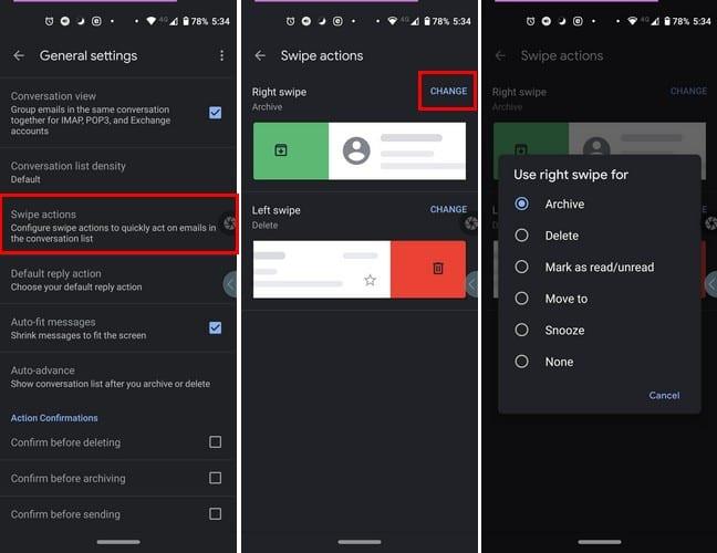 Android 10: So ändern Sie Wischaktionen in Gmail