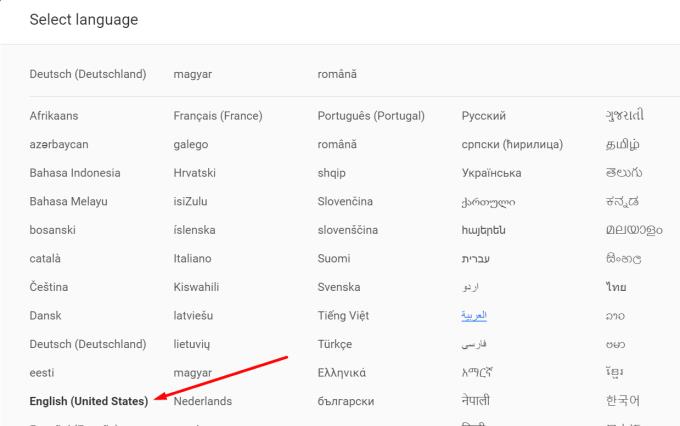 Mapy Google nie są w języku angielskim: zmień język