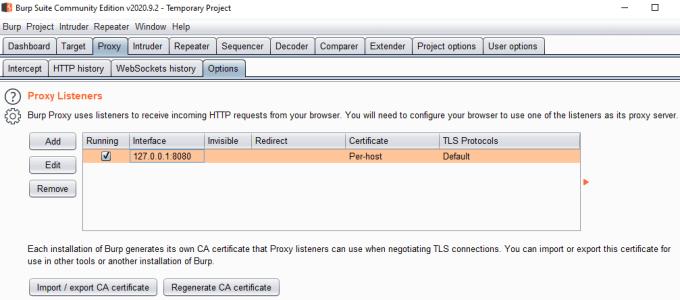 Come impostare un ascoltatore proxy in Burp Suite