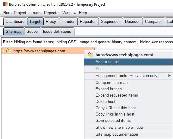 Comment ajouter des sites Web à la portée cible de Burp Suite