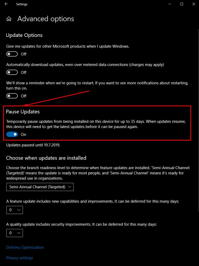 Microsoft Windows10で更新を一時停止する方法