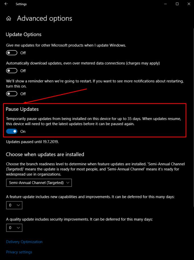 Cómo pausar actualizaciones en Microsoft Windows 10