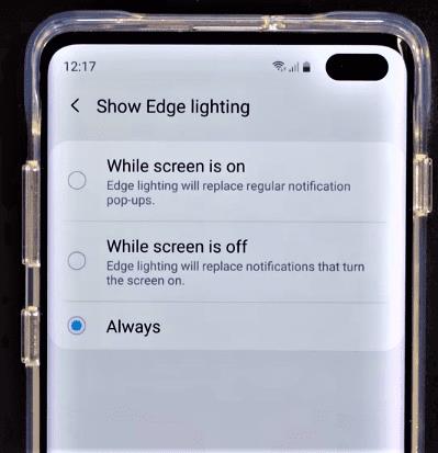 GalaxyS10には通知LEDがありません