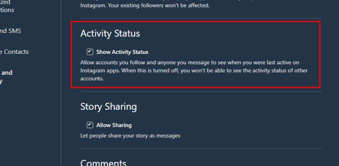 Cómo deshabilitar la función "Estado de actividad" de Instagram en las redes sociales