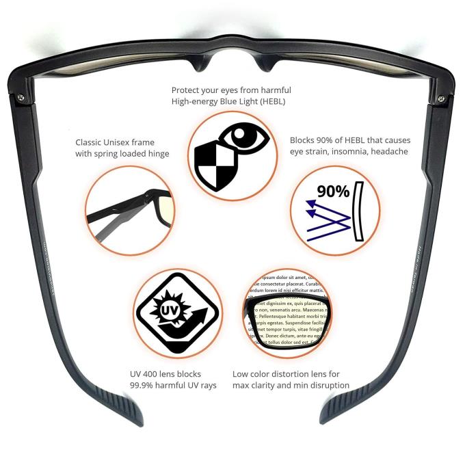 J+S Vision Blue Light Shield Lunettes de lecture/jeux pour ordinateur