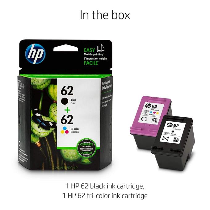 HP 62ブラック＆トライカラーインク2カートリッジ