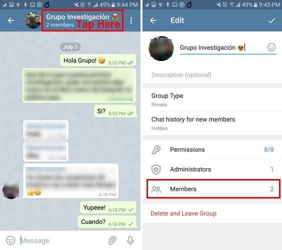 Come creare ed eliminare gruppi in Telegram