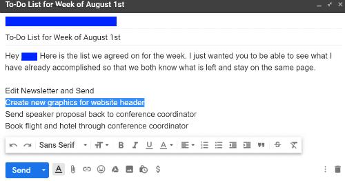 Comment mettre une ligne dans le texte dans Gmail