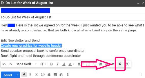 Comment mettre une ligne dans le texte dans Gmail