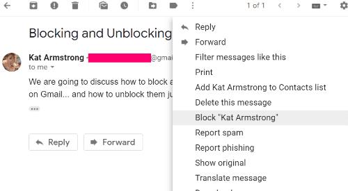 Gmailで誰かをブロックしてスパムを停止する