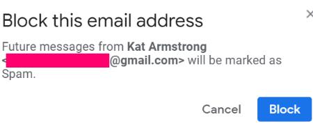 在 Gmail 上阻止某人以阻止垃圾郵件