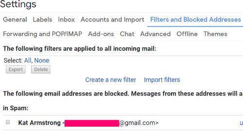 Gmailで誰かをブロックしてスパムを停止する