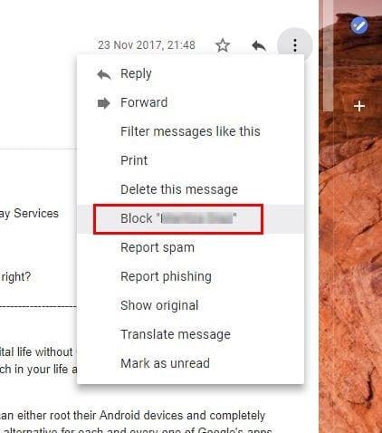 Gmailでメールをブロックする方法