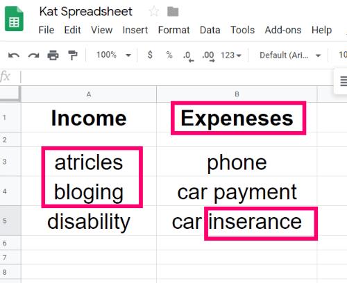 Come eseguire il controllo ortografico in Fogli Google