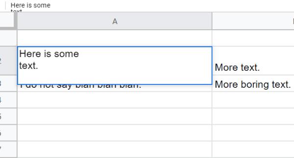 Google Sheets: Fügen Sie mehrere Textzeilen in einer einzelnen Zelle hinzu