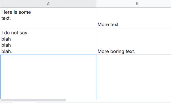 Planilhas Google: adicionar várias linhas de texto em uma única célula