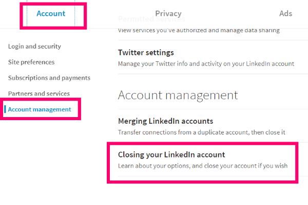 Come eliminare il tuo account LinkedIn