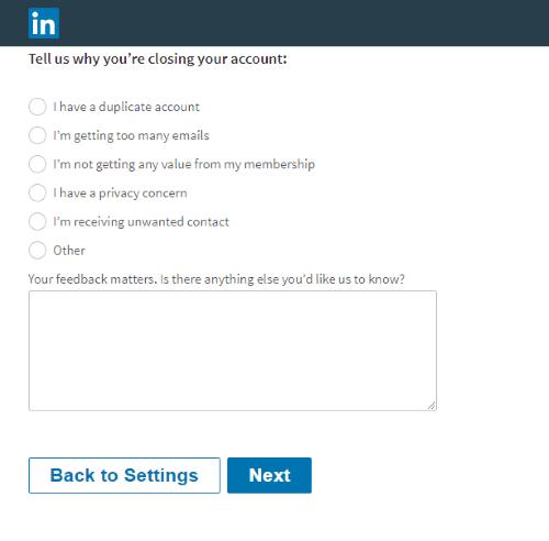 Cómo eliminar su cuenta de LinkedIn