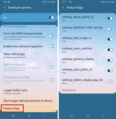 Come sbloccare il menu dei flag delle funzionalità di Android Pie