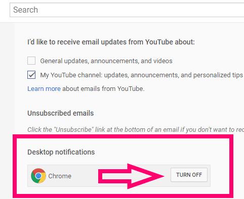 Cách tắt thông báo YouTube trong Chrome