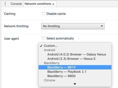 在 Google Chrome 中更改用戶代理