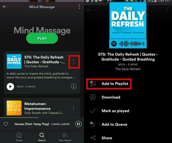 Spotifyプレイリストにポッドキャストを追加する方法