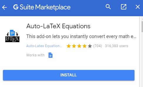 LaTeX-wiskundige vergelijkingen gebruiken in Google Documenten