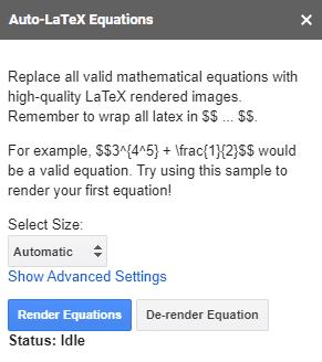 Como usar equações matemáticas LaTeX no Google Docs