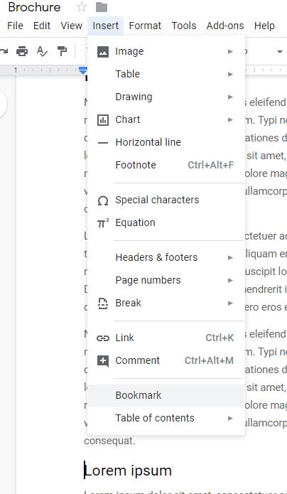 ลิงก์ไปยังส่วนเฉพาะของ Google Doc