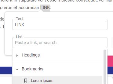 Link para uma seção específica do Google Doc