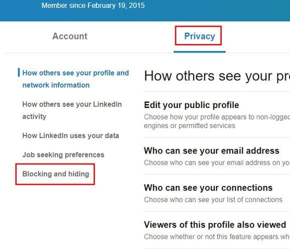 LinkedIn: come bloccare/sbloccare le persone