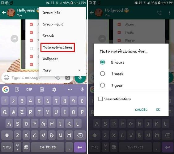 Comment désactiver le groupe WhatsApp et les discussions individuelles