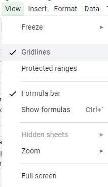 Hojas de cálculo de Google: eliminar líneas de cuadrícula (visualización e impresiones)