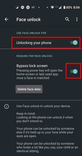Androidでフェイスアンロックを使用する方法