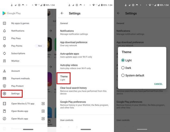 Comment activer le mode sombre dans Google Play