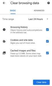 Chrome pour Android : supprimer l'historique